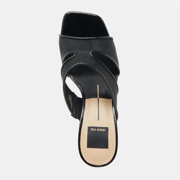 NWT DOLCE VITA GITEL ONYX MESH Women Heeled Sandals, Size 8 - Picture 3 of 6